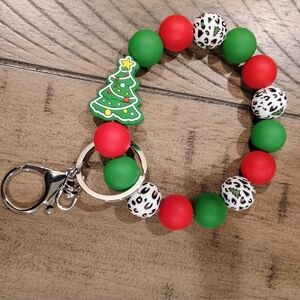 Festive Christmas Tree Kids Bracelet Keychain